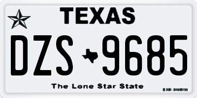TX license plate DZS9685