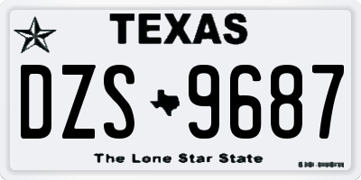 TX license plate DZS9687