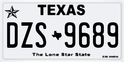 TX license plate DZS9689