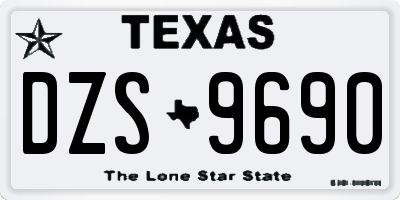 TX license plate DZS9690