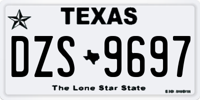 TX license plate DZS9697