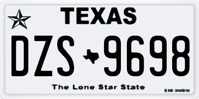 TX license plate DZS9698