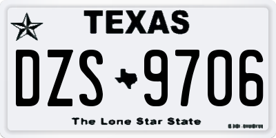 TX license plate DZS9706