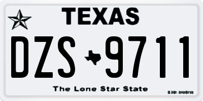 TX license plate DZS9711