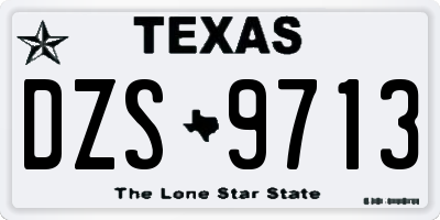 TX license plate DZS9713