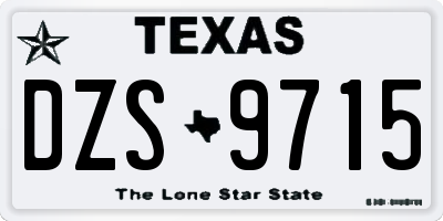 TX license plate DZS9715