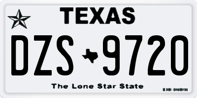 TX license plate DZS9720