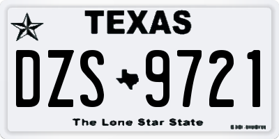 TX license plate DZS9721