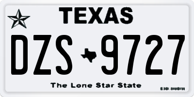 TX license plate DZS9727