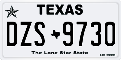 TX license plate DZS9730