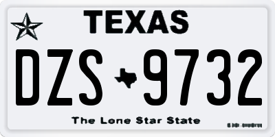 TX license plate DZS9732