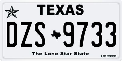 TX license plate DZS9733