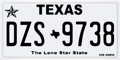 TX license plate DZS9738