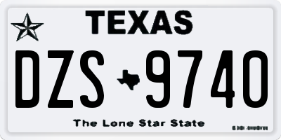 TX license plate DZS9740