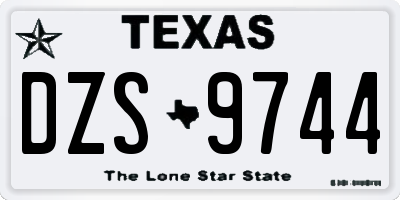 TX license plate DZS9744