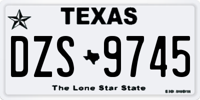 TX license plate DZS9745