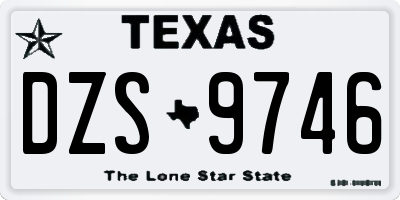 TX license plate DZS9746
