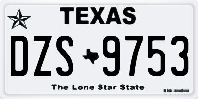 TX license plate DZS9753
