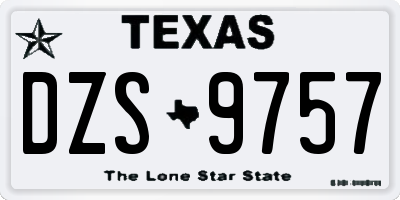 TX license plate DZS9757