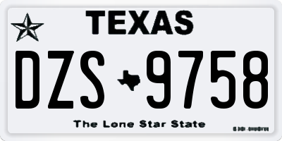 TX license plate DZS9758