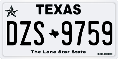 TX license plate DZS9759