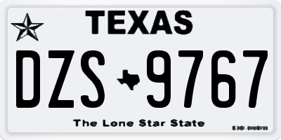 TX license plate DZS9767