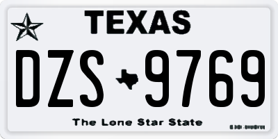 TX license plate DZS9769