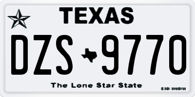 TX license plate DZS9770