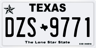 TX license plate DZS9771