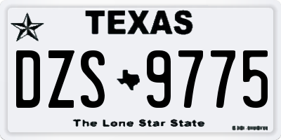 TX license plate DZS9775