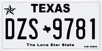 TX license plate DZS9781