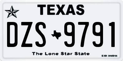 TX license plate DZS9791