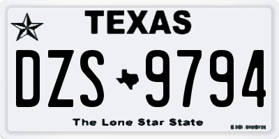 TX license plate DZS9794