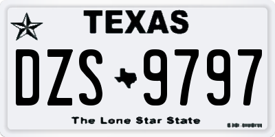 TX license plate DZS9797