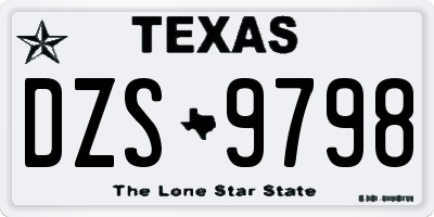 TX license plate DZS9798