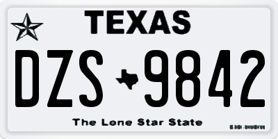 TX license plate DZS9842
