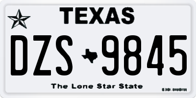 TX license plate DZS9845