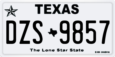 TX license plate DZS9857