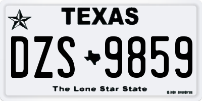 TX license plate DZS9859