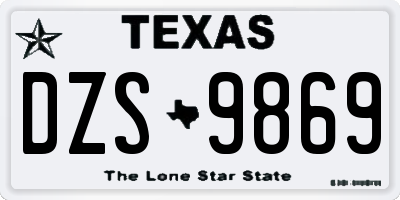 TX license plate DZS9869
