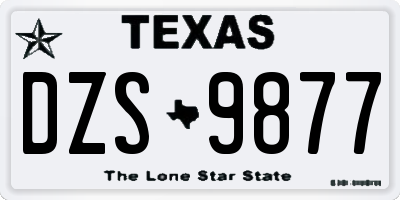 TX license plate DZS9877