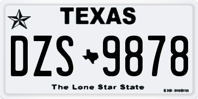 TX license plate DZS9878