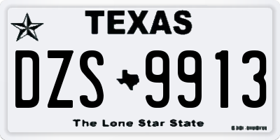 TX license plate DZS9913