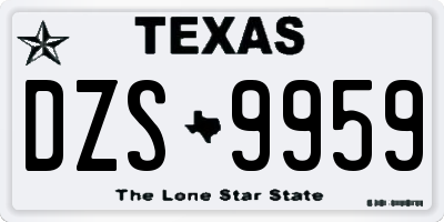 TX license plate DZS9959
