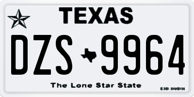TX license plate DZS9964