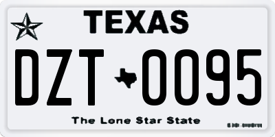 TX license plate DZT0095