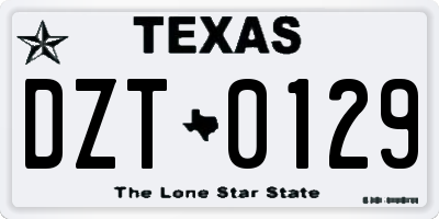 TX license plate DZT0129