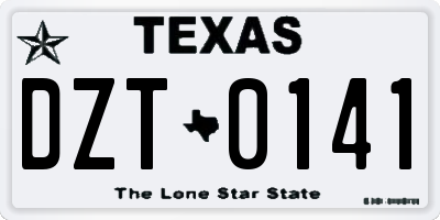 TX license plate DZT0141