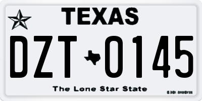 TX license plate DZT0145