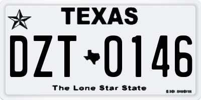 TX license plate DZT0146
